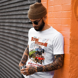 Camiseta Voando escocês Vapor Comboio Inglês Locomotiva