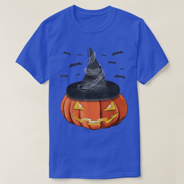 Camiseta Voando, Jack O Lanterna, Vaca do Dia das Bruxas (Frente do Design)