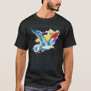 Camiseta Voar como uma gaivota pintada
