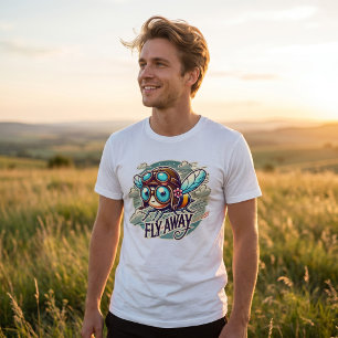 Camiseta Voar para longe   Arte De Abelhas De Estamponeiro 