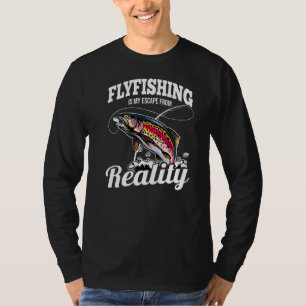Camiseta Voar Pescando Minha Fuga Do Peixe Da Truta Da Real
