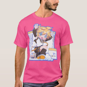 Camiseta Vocaloide Windows Versão Azul Kagamine Len