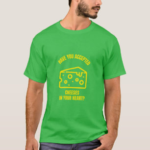 Camiseta Você aceitou queijos Jesus queijo engraçado pun 