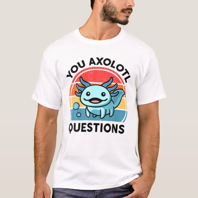 Camiseta Você Axolotl pergunta crianças jovens Cute Blue Ax (Frente)