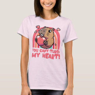 Camiseta Você Capturou Meu Coração - Bonita Capybara Design