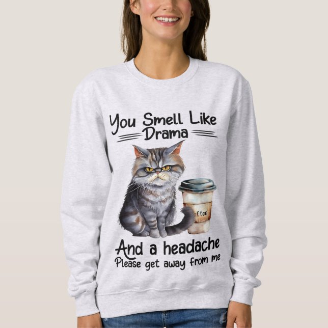 Camiseta Você Cheira A Citações De Gatos Engraçados De Dram (Frente)