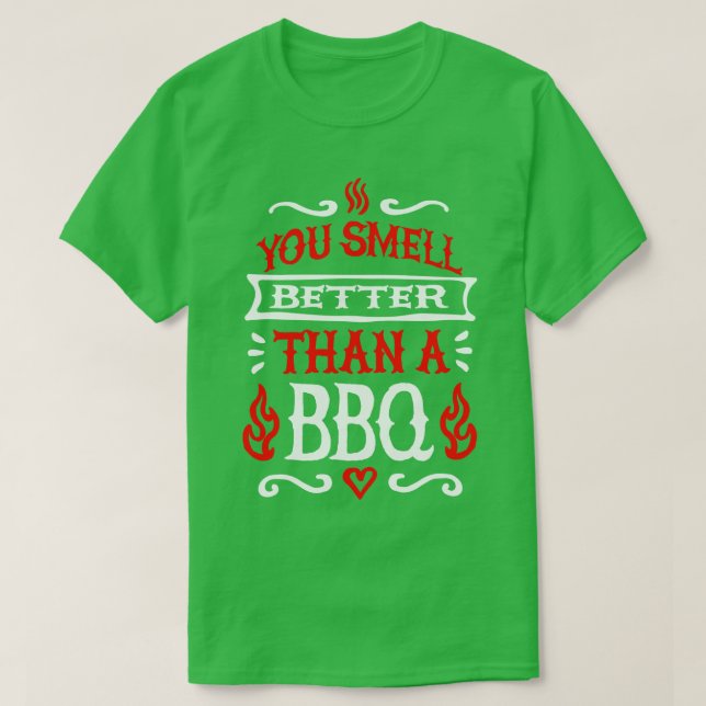 Camiseta Você cheira melhor que um churrasco de CHURRASCO d (Frente do Design)