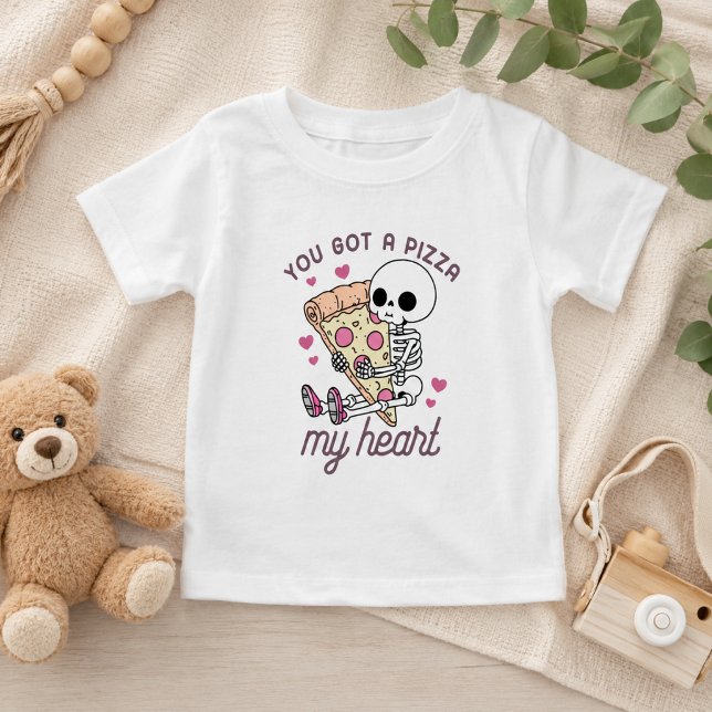 Camiseta Você Conquistou Uma Pizza Meu Coração Piada de Com (You Got A Pizza My Heart Funny Food Pun Baby T-Shirt
)