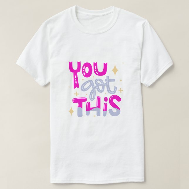 Camiseta Você Consegue Design de Tipografia Motivacional (Frente do Design)
