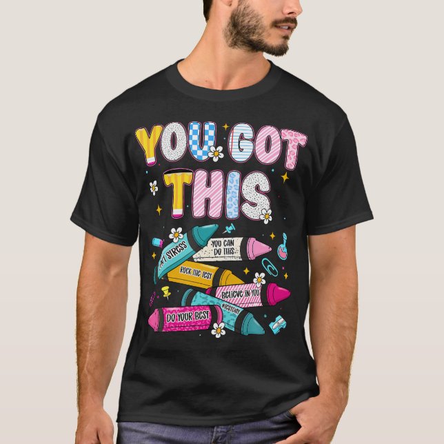 Camiseta Você Consegue Dia de Teste Avaliação Estadual Prof (Frente)