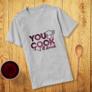 Camiseta Você Cozinha Eu Vou Beber Típica De Folha De Bor