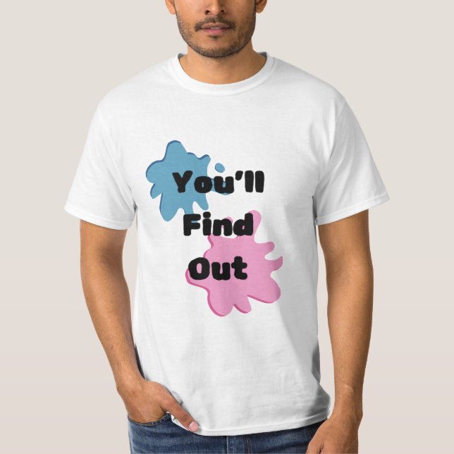 Camiseta Você descobrirá a abertura rosa e azul (Frente)