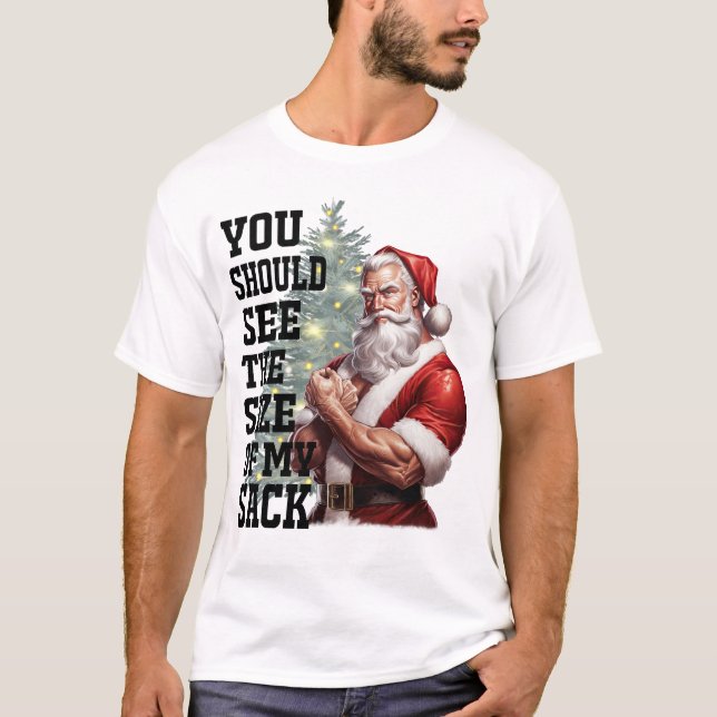 Camiseta Você deveria ver o tamanho do meu saco (Frente)