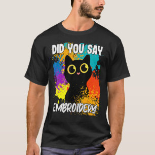 Camiseta Você Disse Bordado Gato Preto