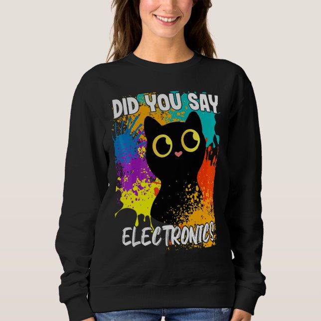 Camiseta Você Disse Eletrônicos Gato Preto (Frente)
