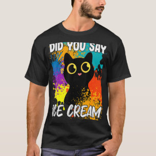 Camiseta Você Disse Sorvete Gato Preto