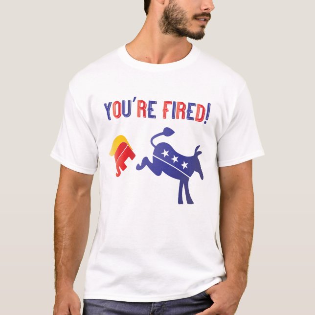 Camiseta Você é a Fired Democrat Defeats Trump (Frente)