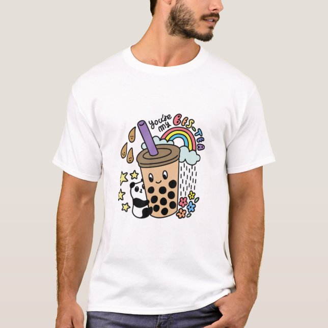 Camiseta Você é a minha Bestie Boba Tea Bubble Panda (Frente)