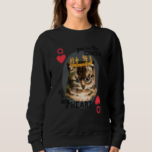 Camiseta Você é a Rainha do meu Coração Vermelho Cat Mãe Cr
