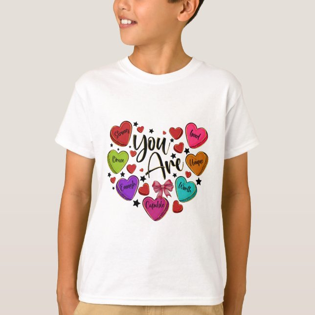 Camiseta Você É Amado Digno O Suficiente Coração De Doce Pr (Frente)