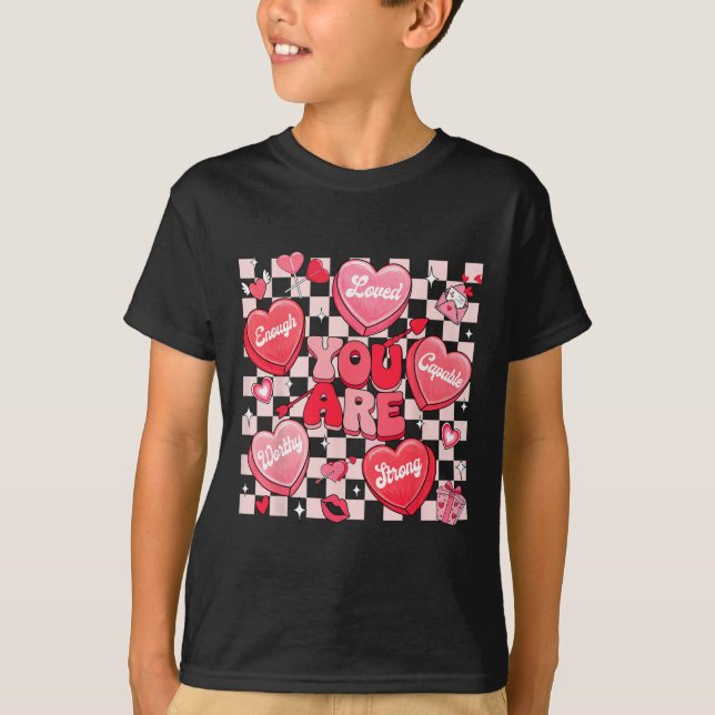 Camiseta Você É Amado Digno O Suficiente Docinho do Coração (Frente)