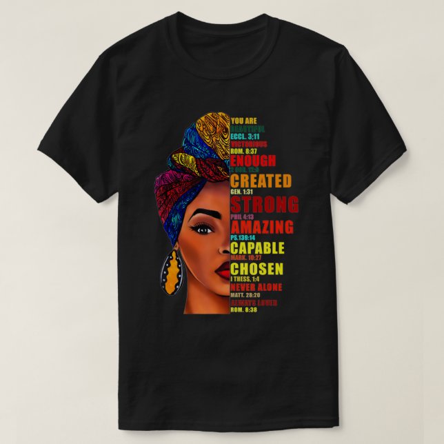 Camiseta Você é bonita vitoriosa o suficiente Criada forte (Frente do Design)