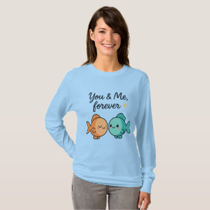 Camiseta Você e eu para sempre, Design de Casal de Peixe