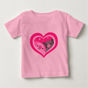 Camiseta Você E Eu (Porcos De Cartoon Bonitos)