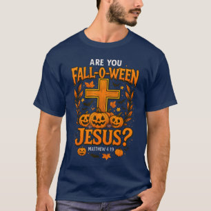 Camiseta Você é Jesus no Halloween Cristão Crucifixo