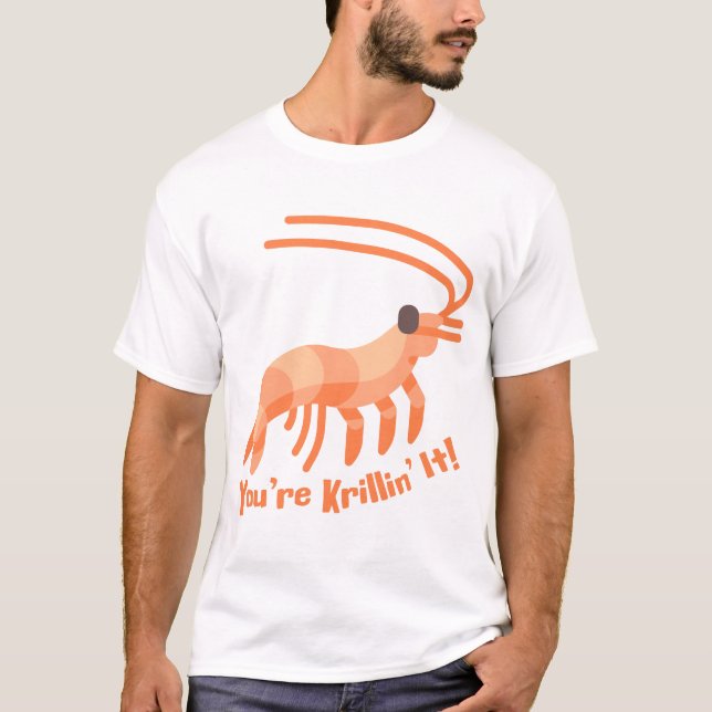 Camiseta Você é Krillin! Cartoon de Krill Pun Cute (Frente)