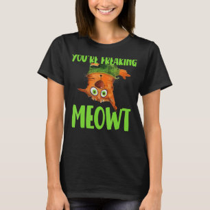 Camiseta Você é Maldito Meowt! Gato De Vintagem De Gato Eng