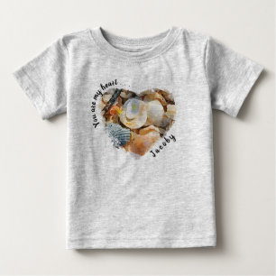 Camiseta Você é meu coração. . .Seashells na praia Sand