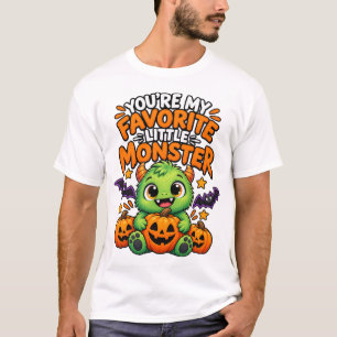 Camiseta Você É Meu Pequeno Monstro Favorito - Halloween Fo