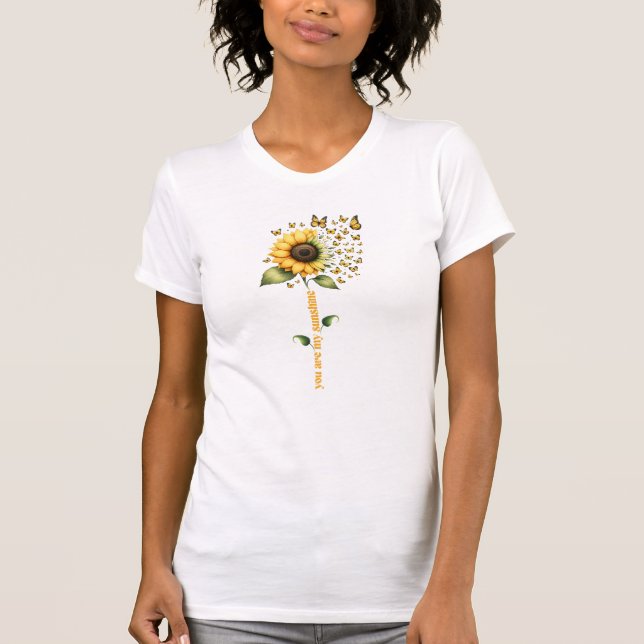 Camiseta Você é minha borboleta sunshine girassol (Frente)