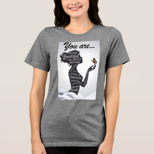 Camiseta Você É Mulher Forte e Bonita Silhueta Tipografia