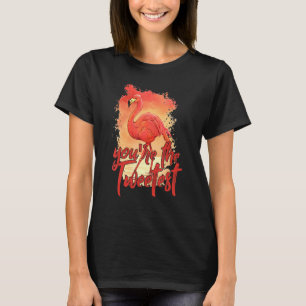 Camiseta Você é o pássaro 3 da praia Flamingo, rosa, no Twi
