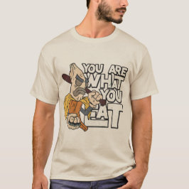 Camiseta Você é o que você come Design Cartoon Humor Engraç