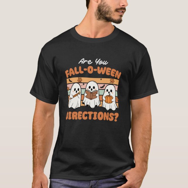 Camiseta Você é Professor de Direções de Fall-O-Ween Retro  (Frente)