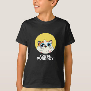 Camiseta Você é Purrdy Funny Cat Pun Dark BG