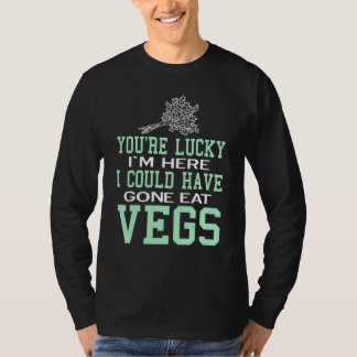 Camiseta Você é sortudo Vegan Vegetarian saudável