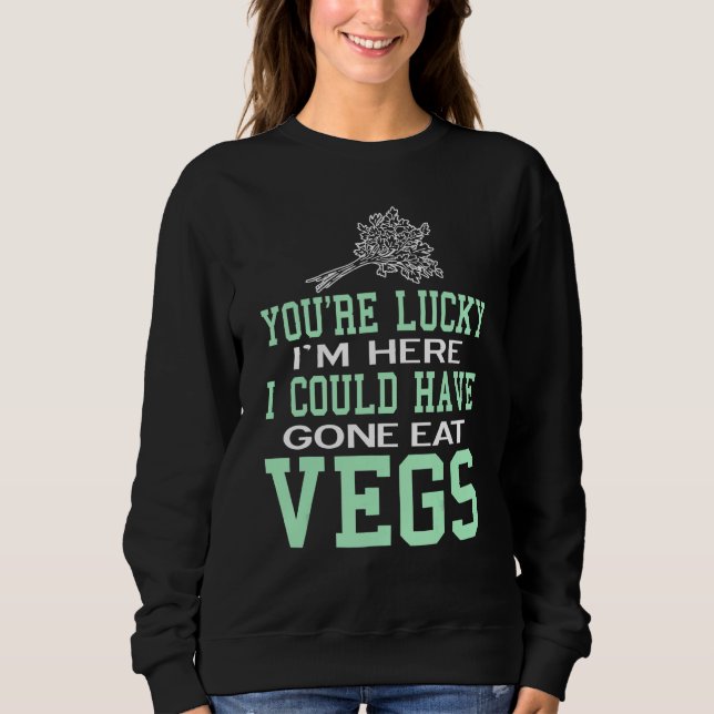 Camiseta Você é sortudo Vegan Vegetarian saudável (Frente)