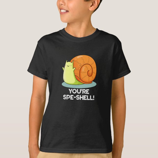 Camiseta Você é Spe-shell Engraçado Caracol Escuro BG (Frente)