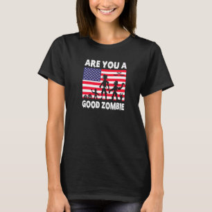 Camiseta Você É Um Bom Zombie USA Flag Spooky Halloween Co