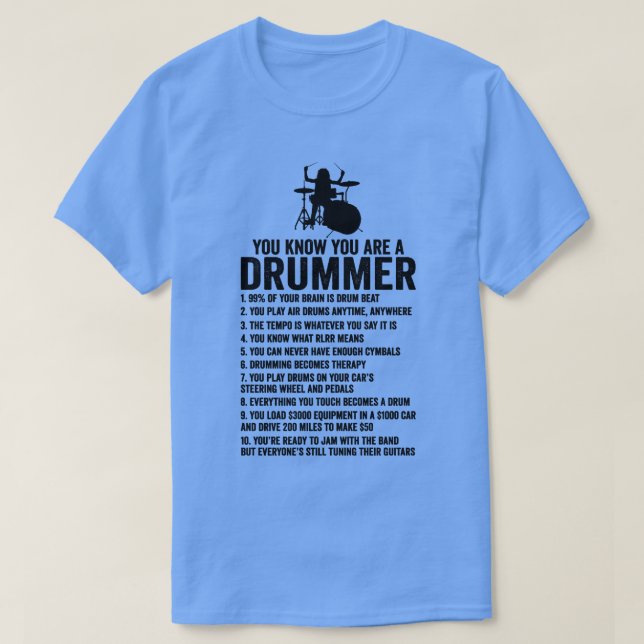 Camiseta Você É Um Drummer Se O Batedor De Presente Do Tamb (Frente do Design)