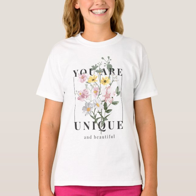Camiseta Você é um Slogan Floral Único (Frente)