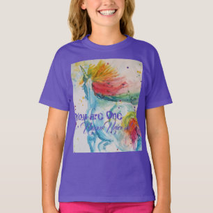 Camiseta Você É Um Unicórnio Único! Rainbow Watercolor