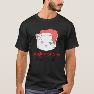 Camiseta Você escolhe Kitty Cat Naughty ou Nice