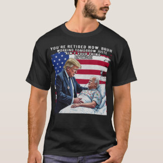 Camiseta Você está aposentado, Piada da bandeira americana