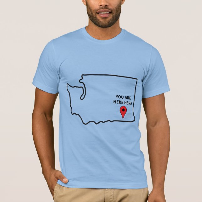 Camiseta Você está aqui, Walla Walla Washington. (Frente)