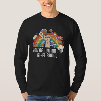 Camiseta Você está dentro da minha faixa Bi Fi Bissexual Bi